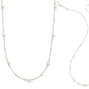 NWT Kendra Scott Emmaline Sterling Silver Strand Necklace in Freshwater Pearl